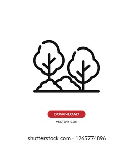 Tree in garden icon