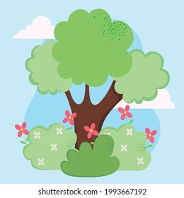 tree and garden nature scene