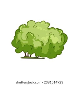 tree garden shrub cartoon. lawn landscaping, park grass, landscape green tree garden shrub sign. isolated symbol vector illustration