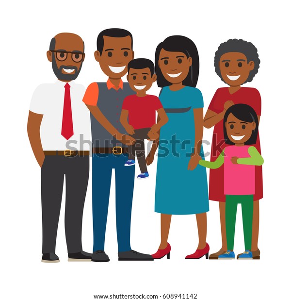 Tree Generations Family Together African American Stock Vector (Royalty ...