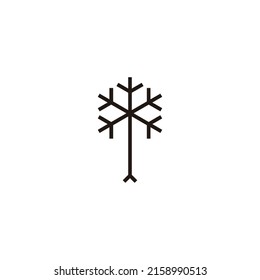 Símbolo de árbol geográfico simple vector