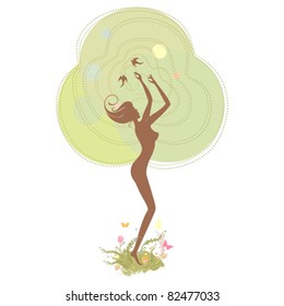 Tree - a girl, a symbol of life and of all living