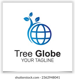 tree globe logo icon premium elegant template vector eps 10
