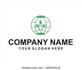 tree globe logo vector design