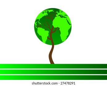 tree with globe for spring season