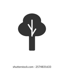 Tree glyph icon. Vector illustration