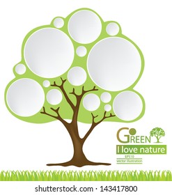 Tree. Go green. Design Template. vector illustration.