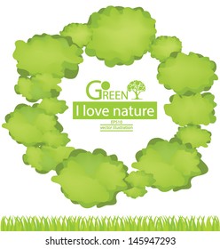 Tree. Go green. Save world. vector illustration.