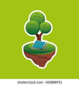 tree with gold and carbon, green concept, vector illustration