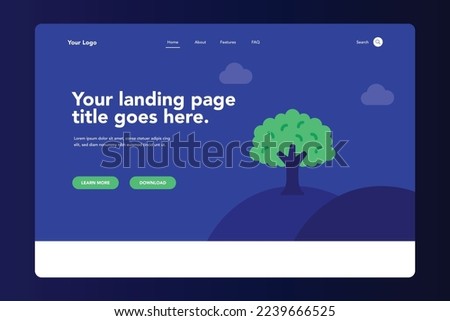 Tree Gowth Landing Page Vectorart