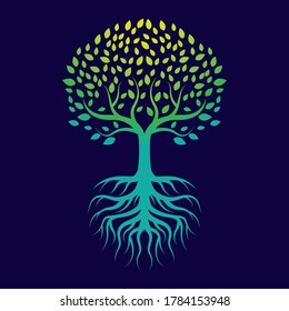 Tree gradient logo template vector icon design