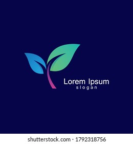 Tree gradient logo template vector icon design