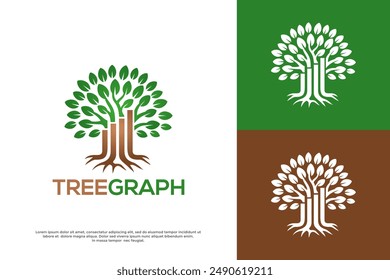 Tree graph vector logo template. This design use tree symbol. Suitable for business.