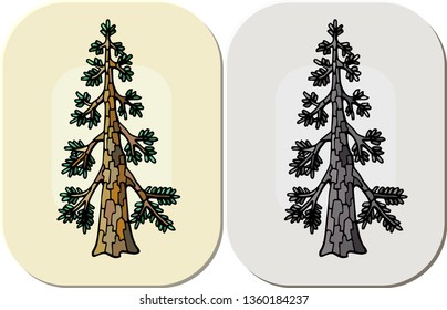 Tree in graphic cartoon style.