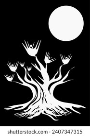 tree graphic design element and icon. Abstract cartoon illustration