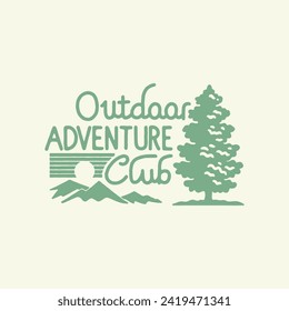 tree graphic mountain design nature illustration typography logo outdoor badge vintage handwriting