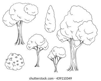 87,864 Cartoon tree black white Images, Stock Photos & Vectors ...