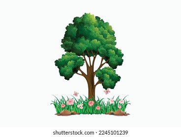 Tree and grass design eps vector