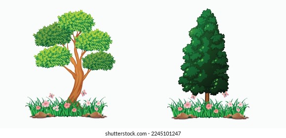 Tree and grass design eps vector