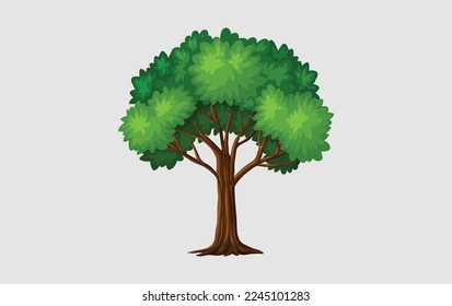 Vector de pasos de diseño de árbol y pasto