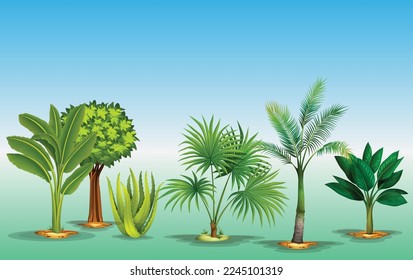 Tree and grass design eps vector