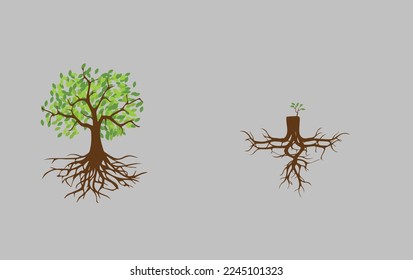 Tree and grass design eps vector