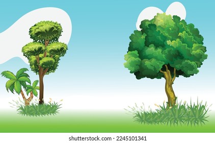 Tree and grass design eps vector