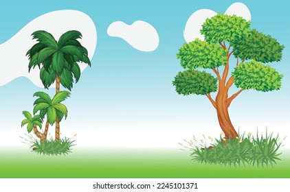 Tree and grass design eps vector