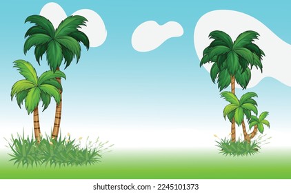 Tree and grass design eps vector