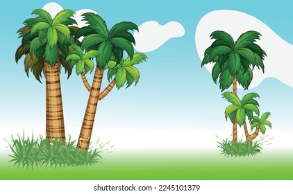 Tree and grass design eps vector