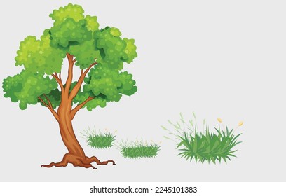 Tree and grass design eps vector