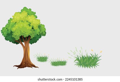 Tree and grass design eps vector