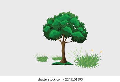 Tree and grass design eps vector