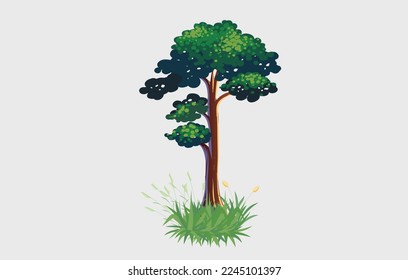 Tree and grass design eps vector