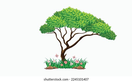 Tree and grass design eps vector