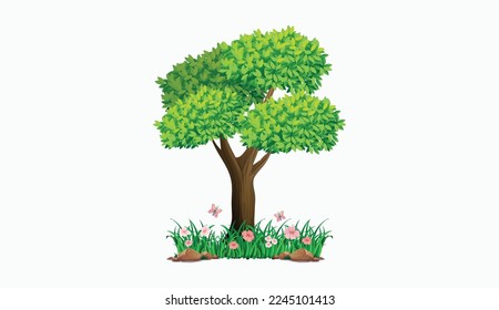 Tree and grass design eps vector