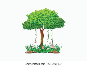 Tree and grass design eps vector