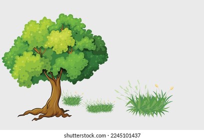 Tree and grass design eps vector