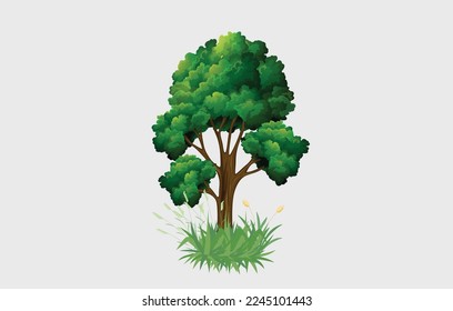 Tree and grass design eps vector