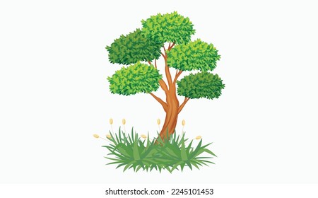 Tree and grass design eps vector