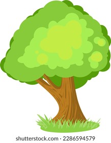 Tree Green Cartoon Vector Transparent Background Illustration Art
