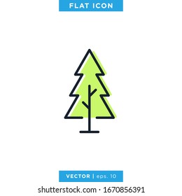 Tree With Green Color Icon Vector Design Template