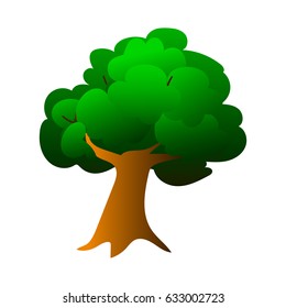 Tree with green crown Vector Illustration EPS10