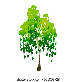 Tree with green crown Vector Illustration EPS10