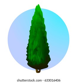 Tree with green crown Vector Illustration EPS10