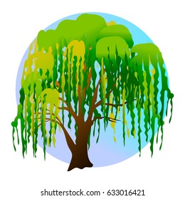 Tree with green crown Vector Illustration EPS10