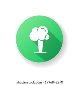 Tree green flat design long shadow glyph icon. Oak with leaves. Plant for gardening care. Maple tree. Springtime foliage. Woodland greenery. Growing chestnut. Silhouette RGB color illustration