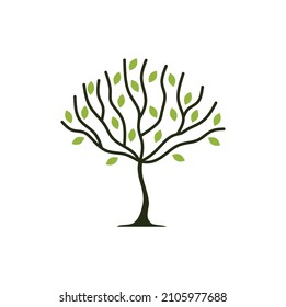 Tree with green leaf design illustration