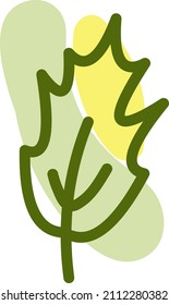 Tree green leaf, illustration, vector on a white background.