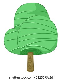 Tree and green leaf nature. Big wood. Vector and illustration. Isolation white background